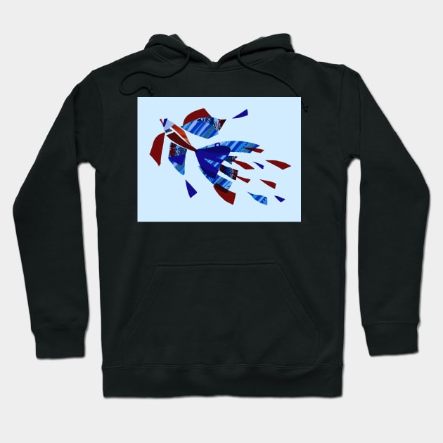 Snazzy Betta ~ Red and Blue Hoodie by CTWuellner